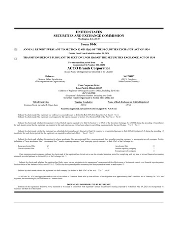 Thumbnail Acco Brands 10-K Annual Report 2020