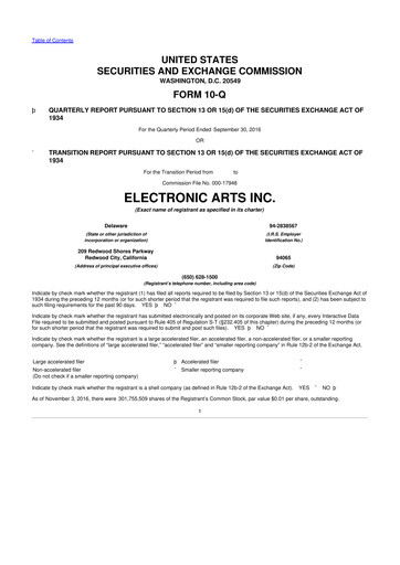 Thumbnail Electronic Arts 10-Q Quarterly Report FY2017 