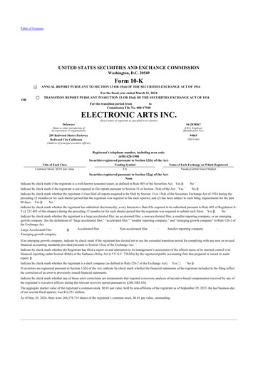 Thumbnail Electronic Arts 10-K Annual Report 2024