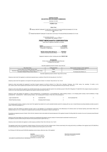Miniature First Merchants Corporation
 10-K Rapport annuel 2023