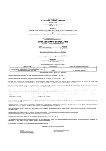 Thumbnail First Merchants Corporation
 10-K Annual Report 2025