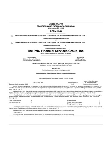 Thumbnail PNC Financial Services 10-Q Quarterly Report FY2025 