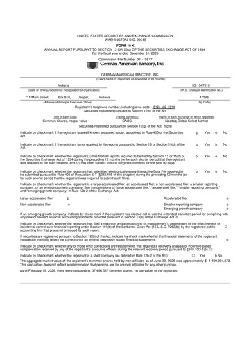 Thumbnail German American Bancorp 10-K Annual Report 2025