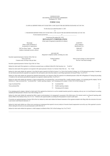 Miniature Renasant Corp 10-K Rapport annuel 2023