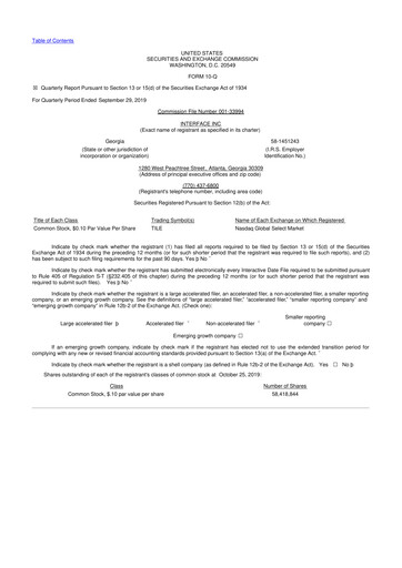 Thumbnail Interface, Inc. 10-Q Quarterly Report FY2019 