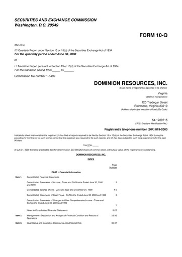 Thumbnail Dominion Energy 10-Q Quarterly Report FY 