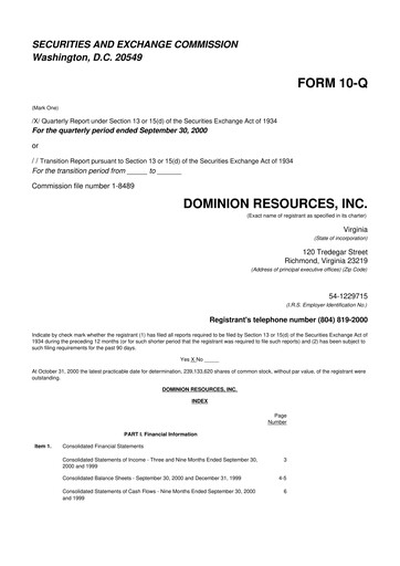 Thumbnail Dominion Energy 10-Q Quarterly Report FY 