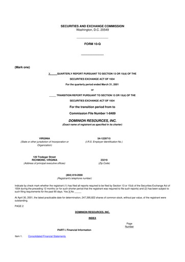 Thumbnail Dominion Energy 10-Q Quarterly Report FY 