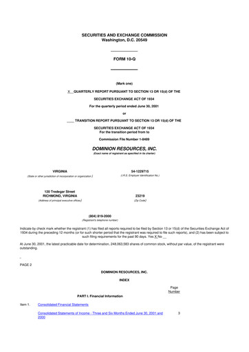 Thumbnail Dominion Energy 10-Q Quarterly Report FY 