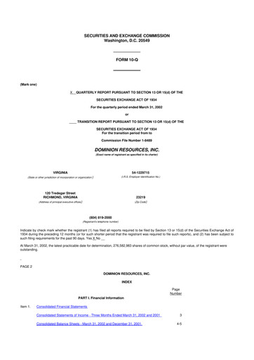 Thumbnail Dominion Energy 10-Q Quarterly Report FY 