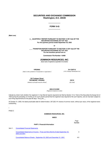 Thumbnail Dominion Energy 10-Q Quarterly Report FY 