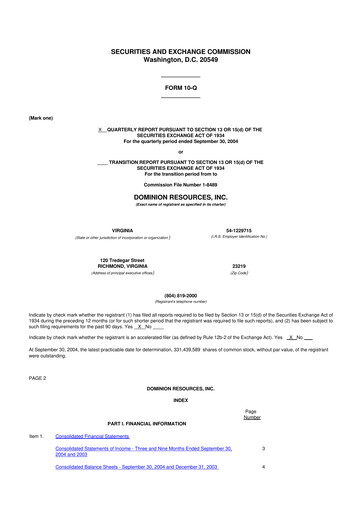 Thumbnail Dominion Energy 10-Q Quarterly Report FY 