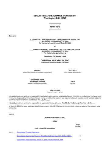 Thumbnail Dominion Energy 10-Q Quarterly Report FY 