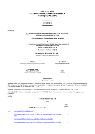 Thumbnail Dominion Energy 10-Q Quarterly Report FY 