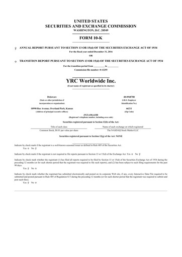 Thumbnail Yellow Corporation 10-K Annual Report 2016