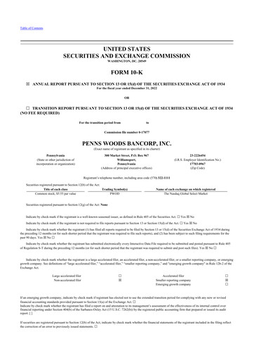 Thumbnail Penns Woods Bancorp 10-K Annual Report 2022