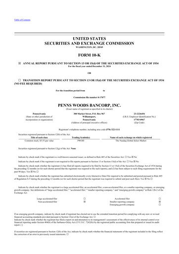 Thumbnail Penns Woods Bancorp 10-K Annual Report 2024