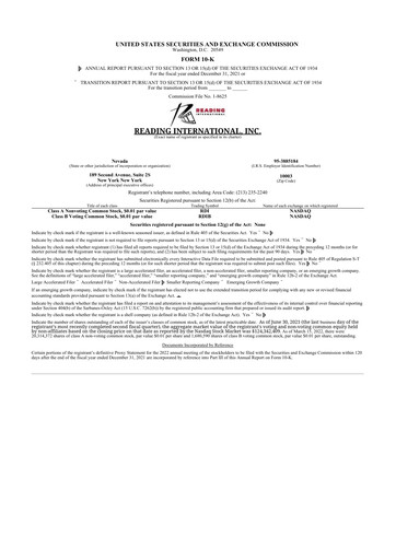 Thumbnail Reading International
 10-K Annual Report 2021