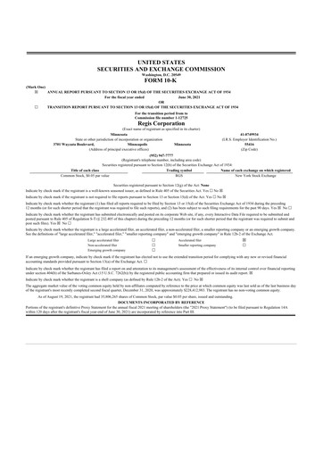 Thumbnail Regis Corporation
 10-K Annual Report 2021