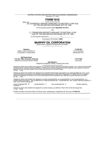 Thumbnail Murphy Oil
 10-Q Quarterly Report FY2014 