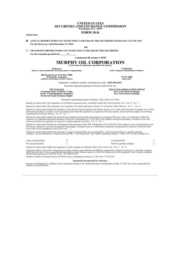 Thumbnail Murphy Oil
 10-K Annual Report 2014