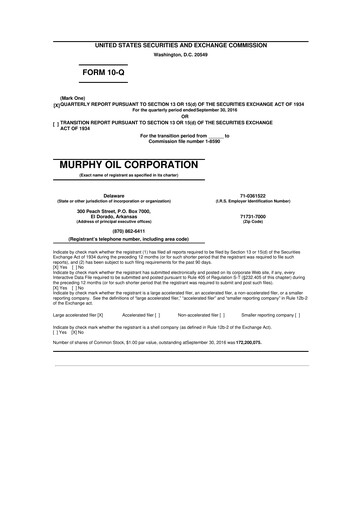 Thumbnail Murphy Oil
 10-Q Quarterly Report FY2016 