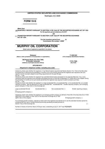 Thumbnail Murphy Oil
 10-Q Quarterly Report FY2017 