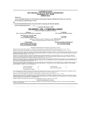 Thumbnail Murphy Oil
 10-K Annual Report 2017