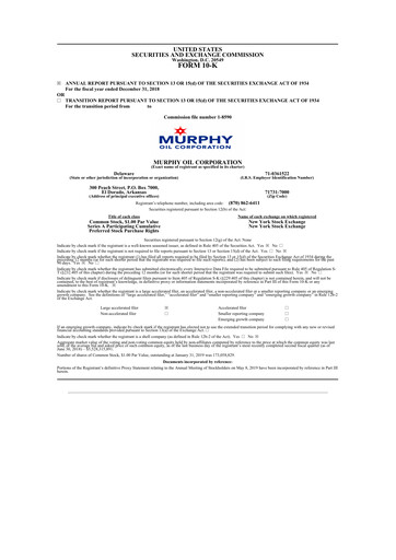 Thumbnail Murphy Oil
 10-K Annual Report 