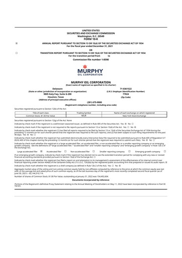 Thumbnail Murphy Oil
 10-K Annual Report 2021