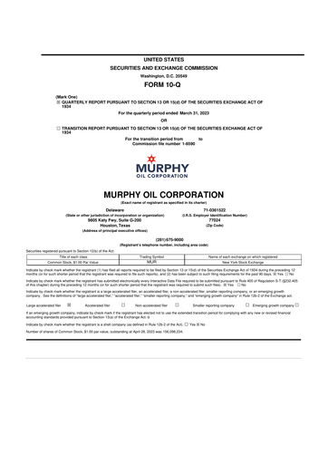 Thumbnail Murphy Oil
 10-Q Quarterly Report FY2023 