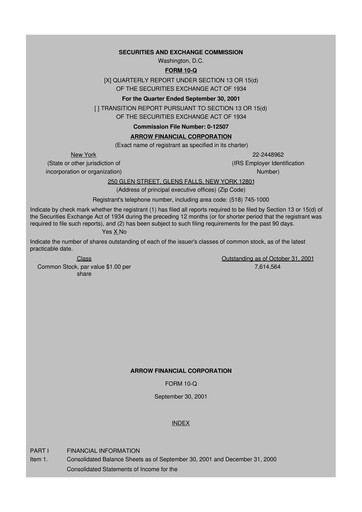 Miniature Arrow Financial 10-Q Rapport trimestriel  