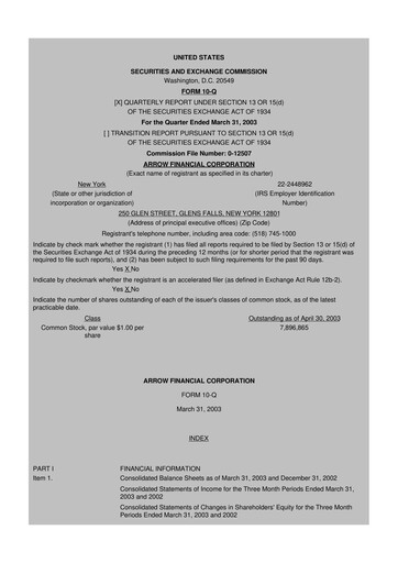 Miniature Arrow Financial 10-Q Rapport trimestriel  