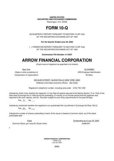 Miniature Arrow Financial 10-Q Rapport trimestriel  