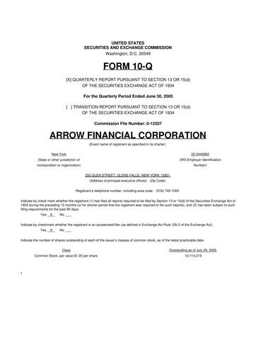 Miniature Arrow Financial 10-Q Rapport trimestriel  