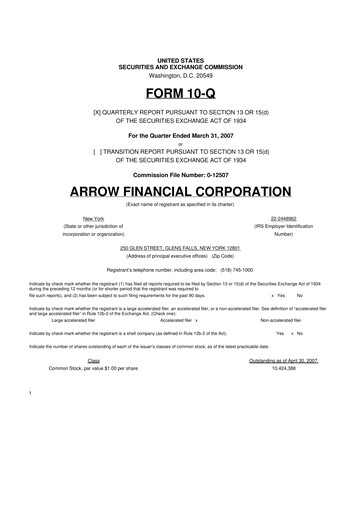 Miniature Arrow Financial 10-Q Rapport trimestriel  