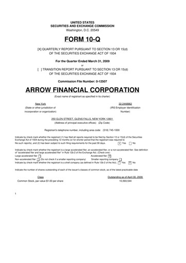Miniature Arrow Financial 10-Q Rapport trimestriel  