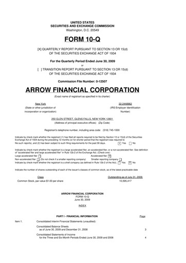 Miniature Arrow Financial 10-Q Rapport trimestriel  