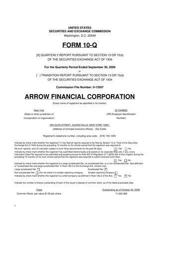 Miniature Arrow Financial 10-Q Rapport trimestriel  