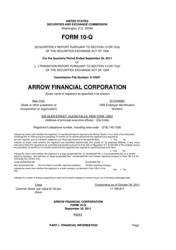 Miniature Arrow Financial 10-Q Rapport trimestriel  