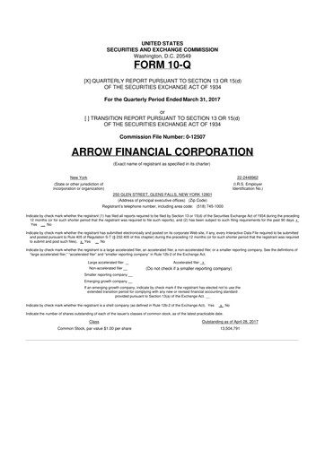 Miniature Arrow Financial 10-Q Rapport trimestriel  