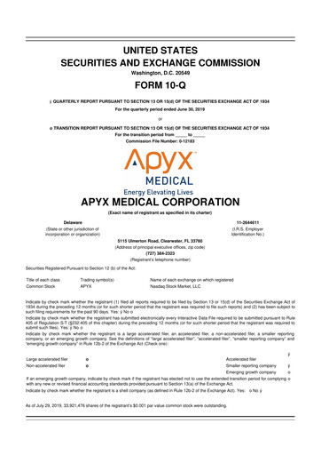 Thumbnail Apyx Medical 10-Q Quarterly Report FY2019 