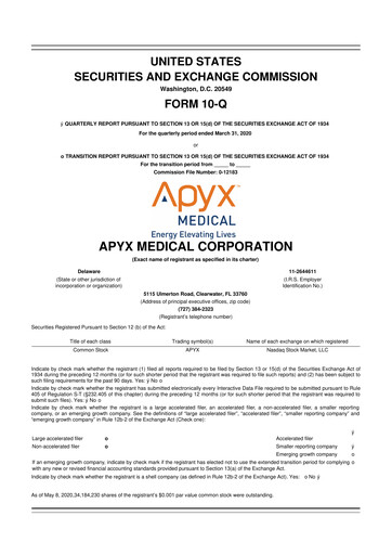 Thumbnail Apyx Medical 10-Q Quarterly Report FY2020 