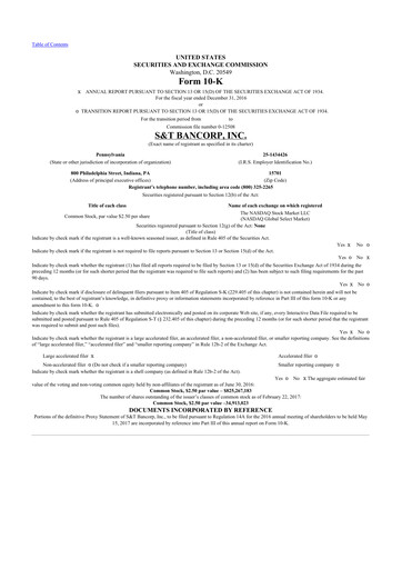 Thumbnail S&T Bancorp 10-K Annual Report 2016