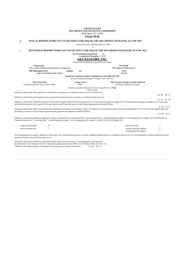 Thumbnail S&T Bancorp 10-K Annual Report 2024