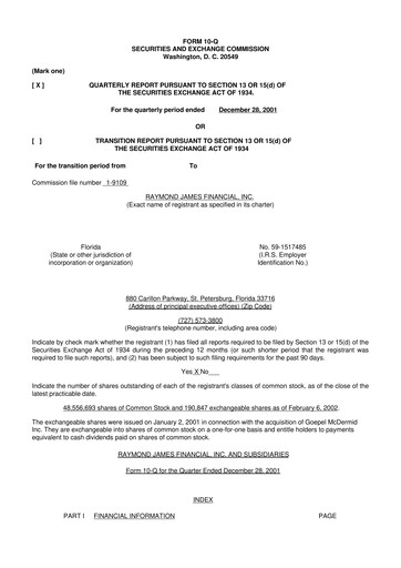 Thumbnail Raymond James Financial 10-Q Quarterly Report FY 