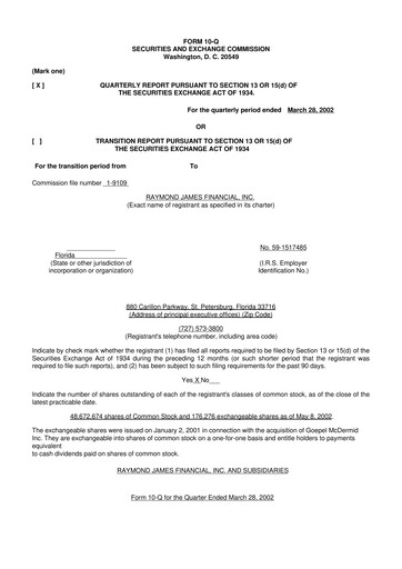Thumbnail Raymond James Financial 10-Q Quarterly Report FY 