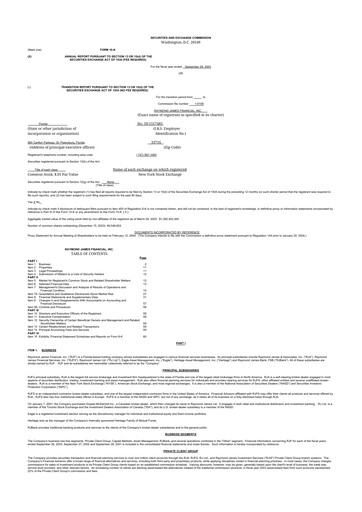 Miniature Raymond James Financial 10-K Rapport annuel 