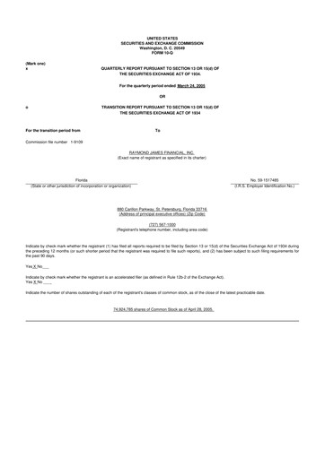 Thumbnail Raymond James Financial 10-Q Quarterly Report FY 