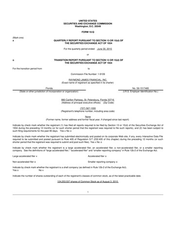 Thumbnail Raymond James Financial 10-Q Quarterly Report FY 